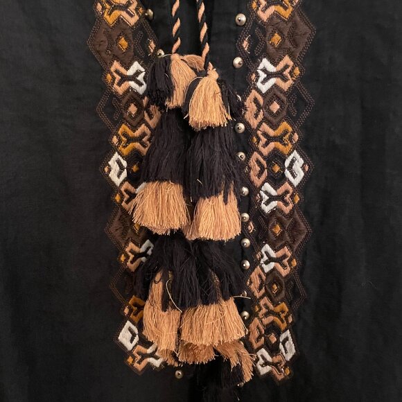 St. Roche Embroidered, Tassled Mini Dress - Picture 3 of 5